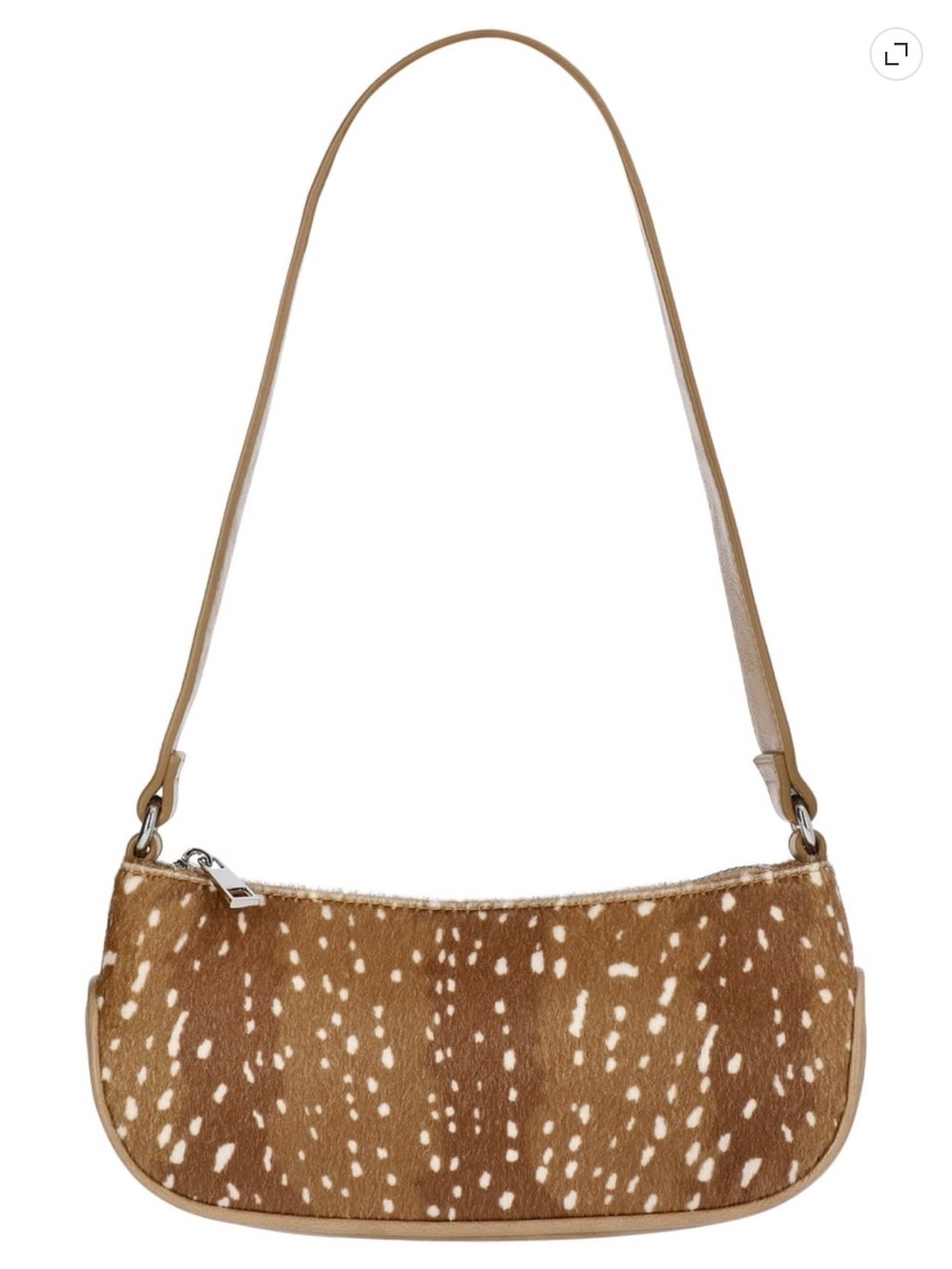Women's Spotted Brown Shoulder Bag - Chic Cowhide/Doe Look